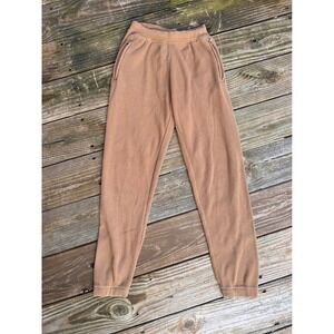 Skims Waffle Jogger Ochre Brown Textured Knit Lounge Pants Womens XS